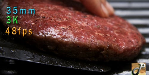 Hamburger Being Flipped