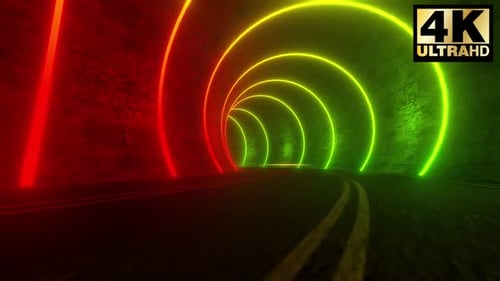 Neon Road Tunnel Pack 4k