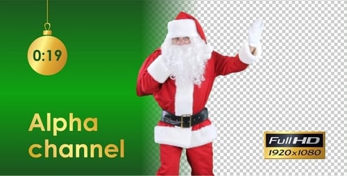 Santa Claus Costume with Festive Blue Background