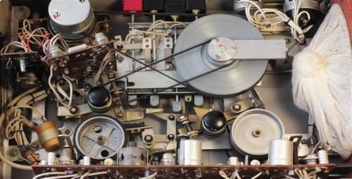 The Mechanism Of The Old Reel-To-Reel Tape Recorde