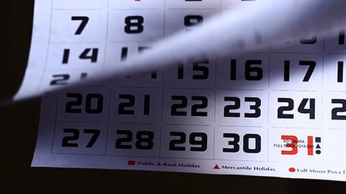 Calendar Pages Turning Revealing Diwali Festival Day