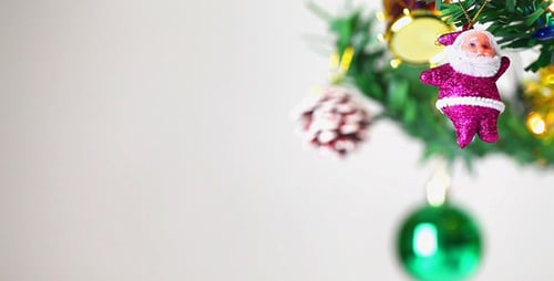 Christmas Tree Close Up with Festive Ornaments