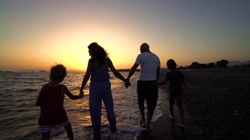 Family Walking Beach