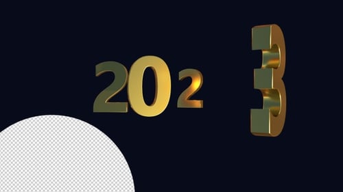 Elegant Gold 2023 New Year Number Reveal