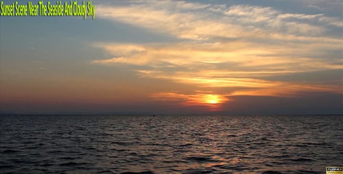 Sunset Scene Near The Seaside And Cloudy Sky