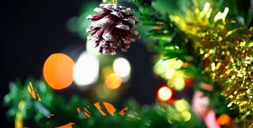 Decorated Christmas Tree with Festive Ornamentation