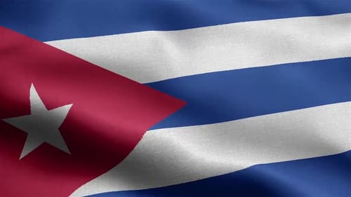 Cuba Flag Seamless Closeup Waving Animation