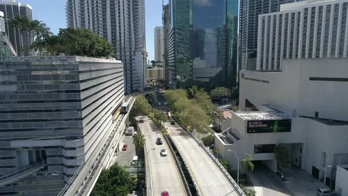 Aerial view of Miami's streets