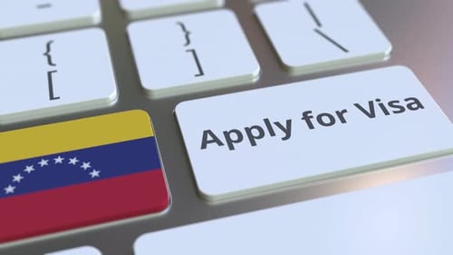 Venezuela Flag Key and Apply for Visa Button Press