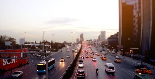 Traffic Time-Lapse on a Busy City Highway