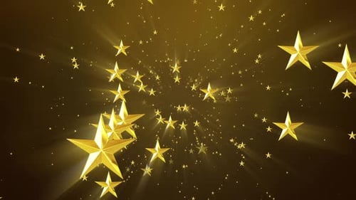 Golden Stars Flying Background Animation Pack