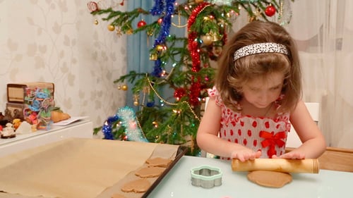 Little Girl Baking Christmas Cookies