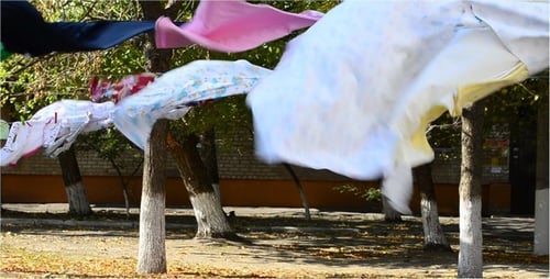 Clothes Flapping on Line in Urban Environment