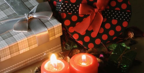 Gift Boxes and Candles Still Life