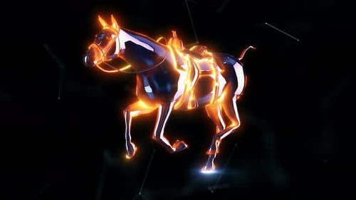 Running Abstract Horse 4k