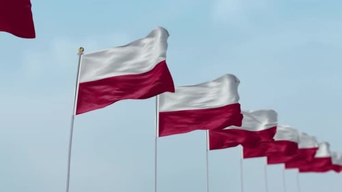 Poland Row Of Flags