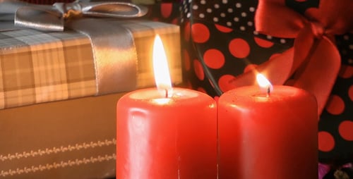 Christmas Candles and Gifts Festive Decorations