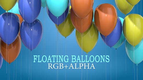 Colorful Balloons Floating Up Animation