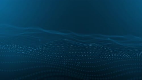 Abstract Digital Wave Background with Flowing Blue Dots