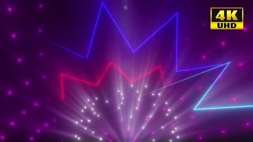 Dynamic Glowing Neon Starburst Abstract Background Loop