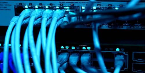 Illuminated Network Server Rack Data Center