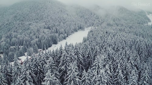 Flying Above Ski Resort