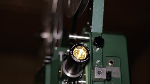 Film Projector Projecting 16mm Movie