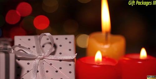 Christmas Presents and Candlelight at Night