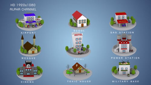 Paquete de iconos de construcción animados 3D 2