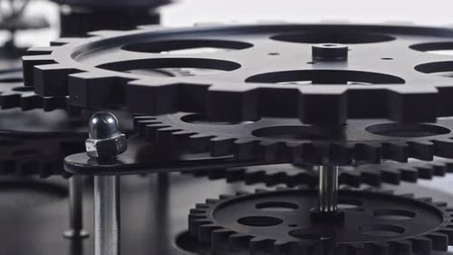 Mechanical Gears Rotating
