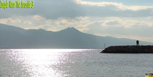 Couple Walks on Pier Overlooking Calm Ocean
