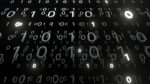 Futuristic Digital Binary Code Data Flow Animation