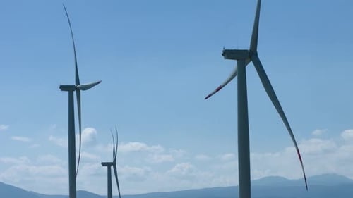 Wind turbines, electricity generation.