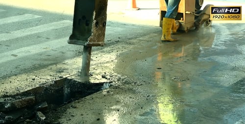 Hydro Impact Drill & Asphalt Concrete Cutting