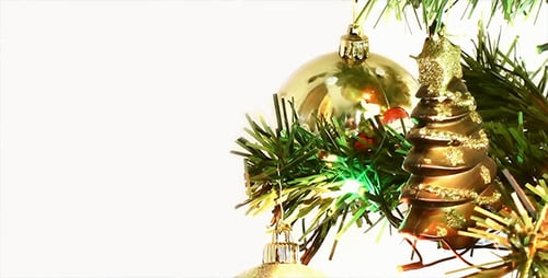 Festive Christmas Tree with Golden Decorations
