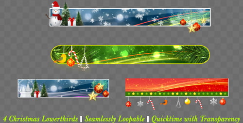 Animated Christmas Lower Thirds Collection for Festive Videos