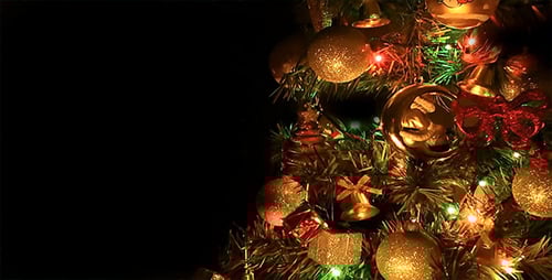 Christmas Tree Decorated with Ornaments and Lights