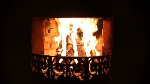 Burning Fireplace