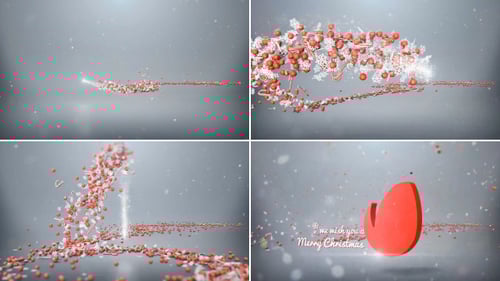 Dynamic Christmas Particle Logo and Text Reveal Intro
