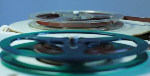Reel to Reel Tape Recorder Spinning