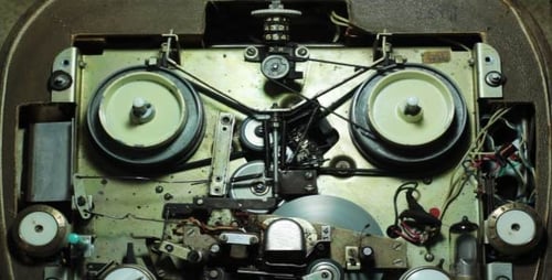 Vintage Reel-to-Reel Tape Recorder Mechanism