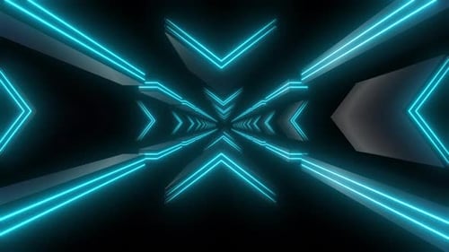 Abstract Geometric Neon Tunnel Loop Background