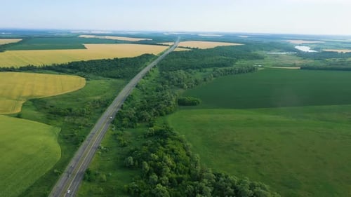 Aerial View Of Green Fields