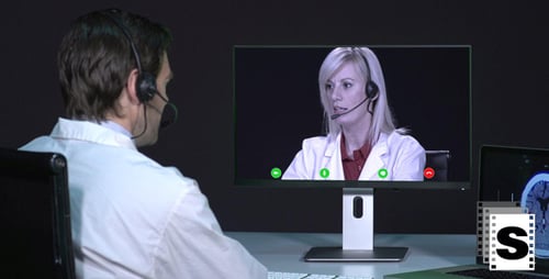 Two Doctors Connecting via Video Call