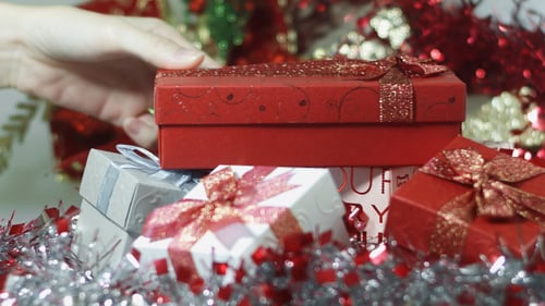 Christmas Presents and Festive Holiday Garland