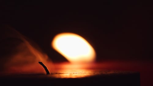 Candle Being Lit and Blown Out
