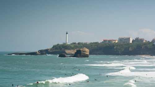 Biarritz France City Surfers Sea
