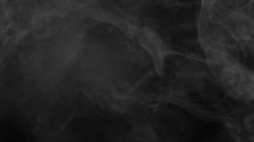Abstract Pale Gray Smoke Billows on Black