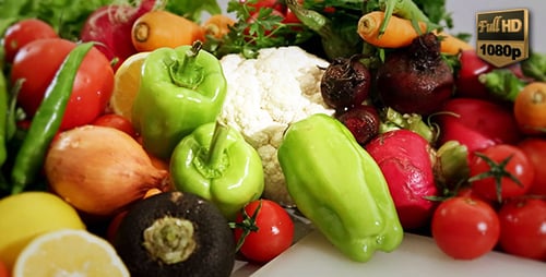 Pile of Fresh Colorful Vegetables and Fruit