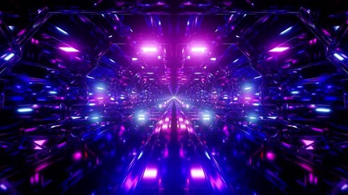 Neon Glass Sci Fi Corridor Loop
